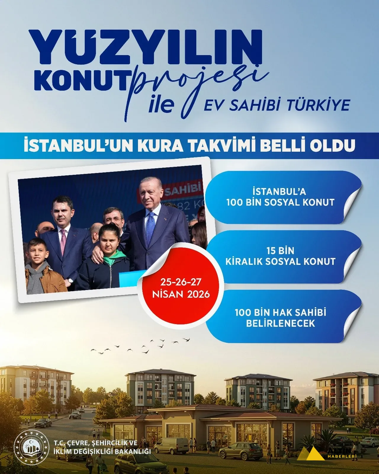 İstanbul'da TOKİ kura çekimi 25 Nisan'da! Bakan Kurum'dan finansman açıklaması: 0,69 imkanıyla 3 milyon TL destek