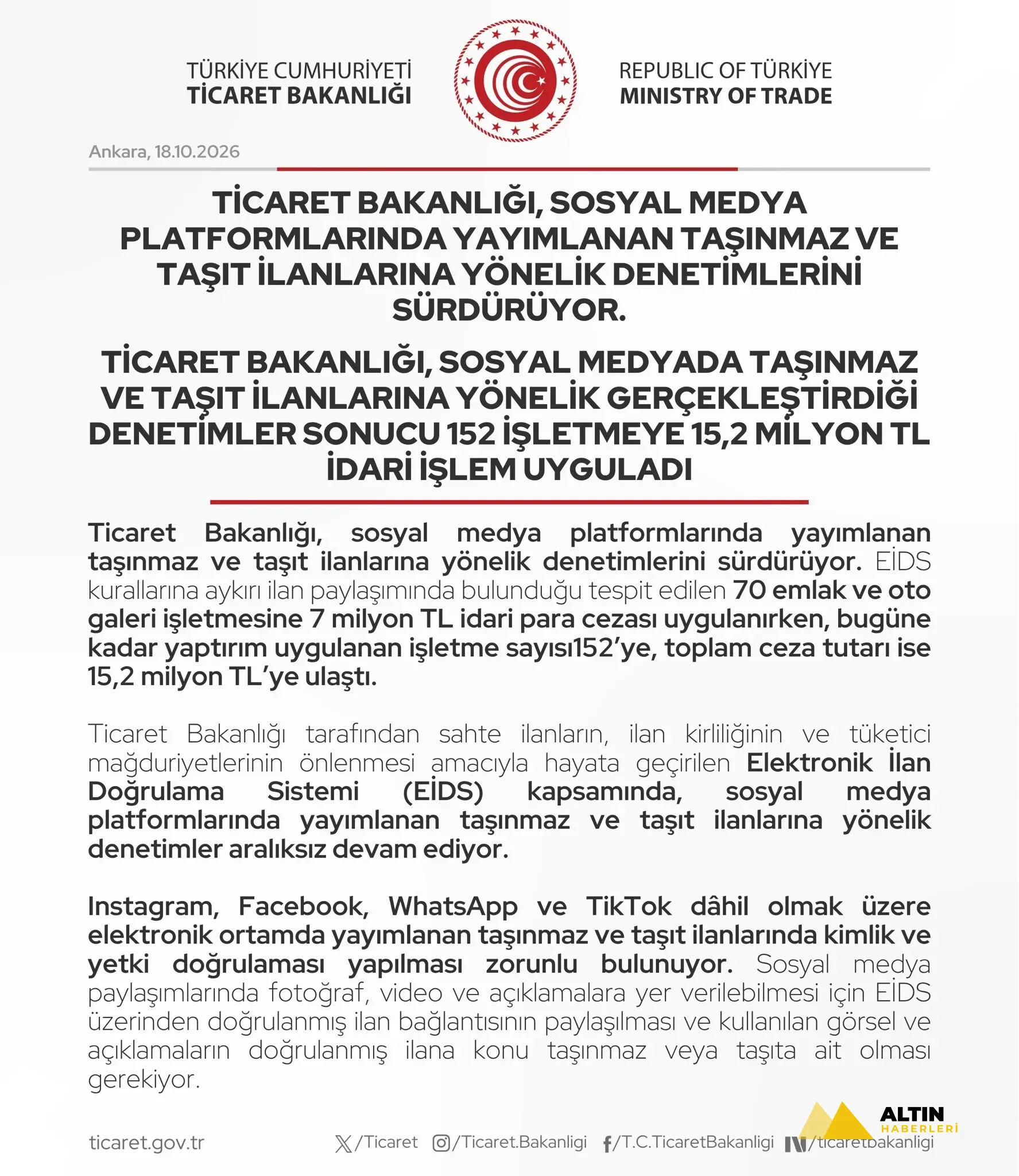 İlan denetimleri platformlara uzandı! Meta’ya 20 milyon, TikTok’a 4 milyon lira ceza